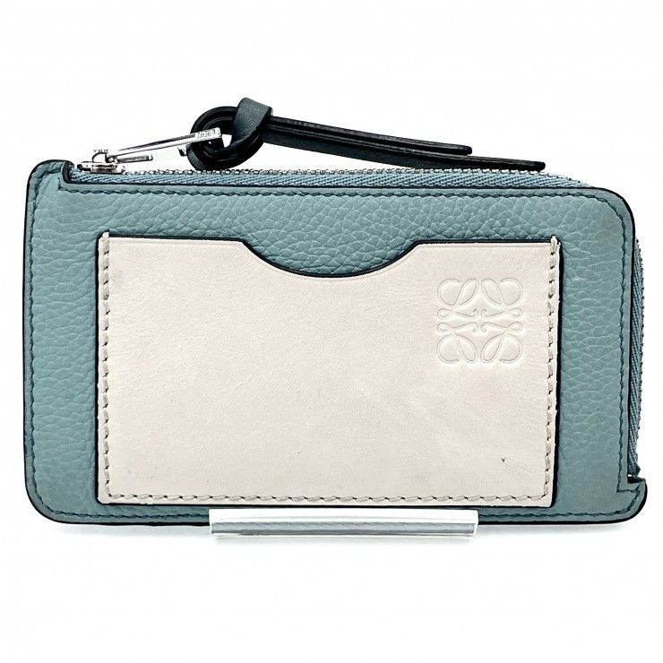 LOEWE（ロエベ）コインカードホルダー フラグメントケース カードケース レザー Frozen Clay バイカラー L字ファスナー 財布 小銭入れ レディース メンズ 【中古】