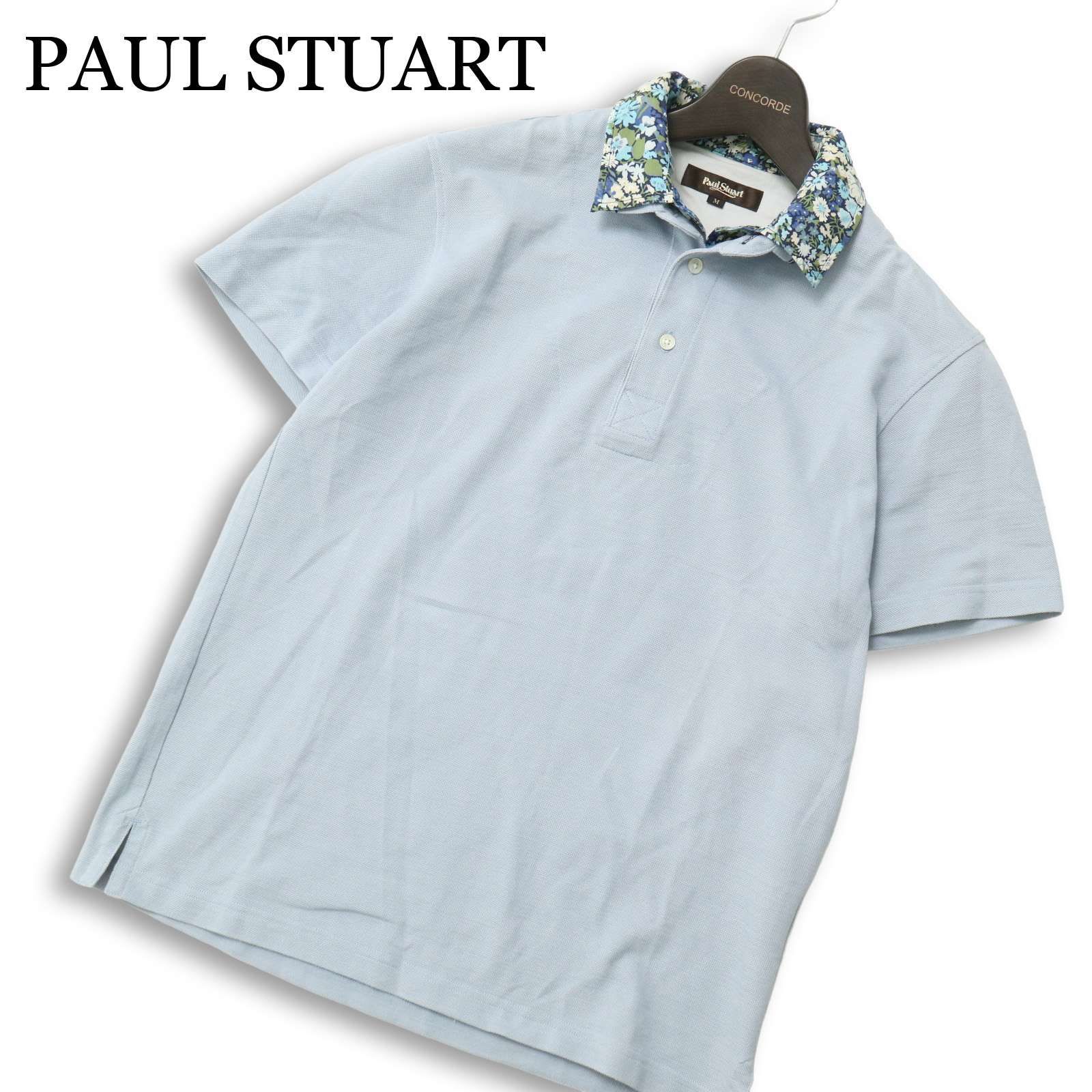 PAUL STUART ポール・スチュアート 春夏☆ 二重襟 花柄 切替 半袖 