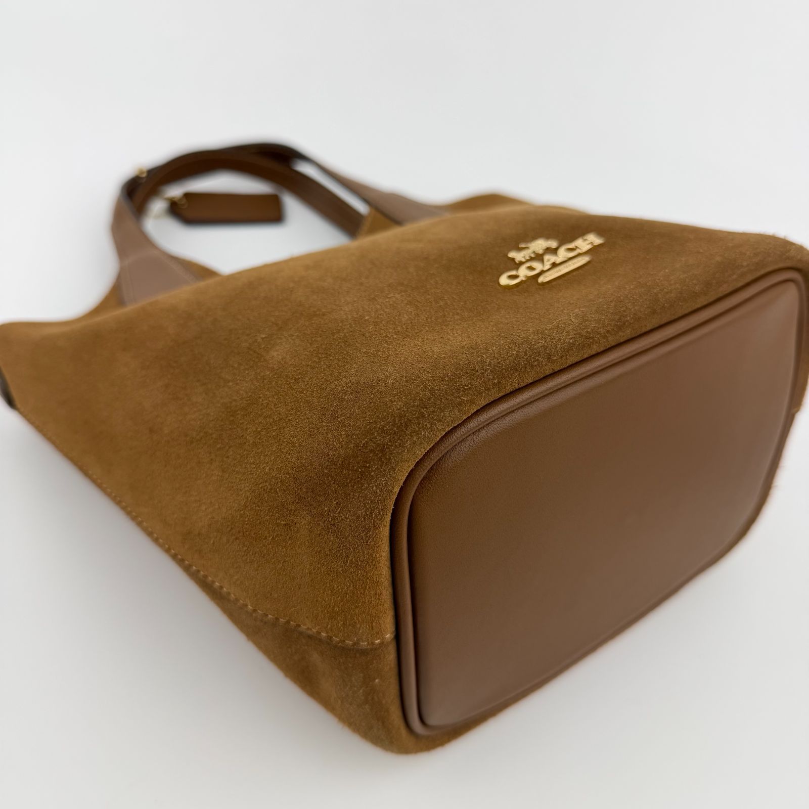 中古】COACH コーチ ハンドバッグ ブラウン スエード ヴィンテージ 
