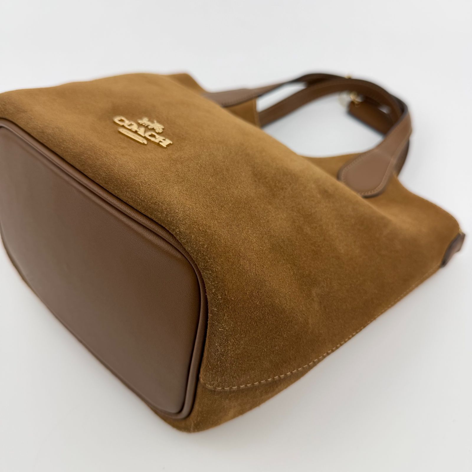 中古】COACH コーチ ハンドバッグ ブラウン スエード ヴィンテージ 