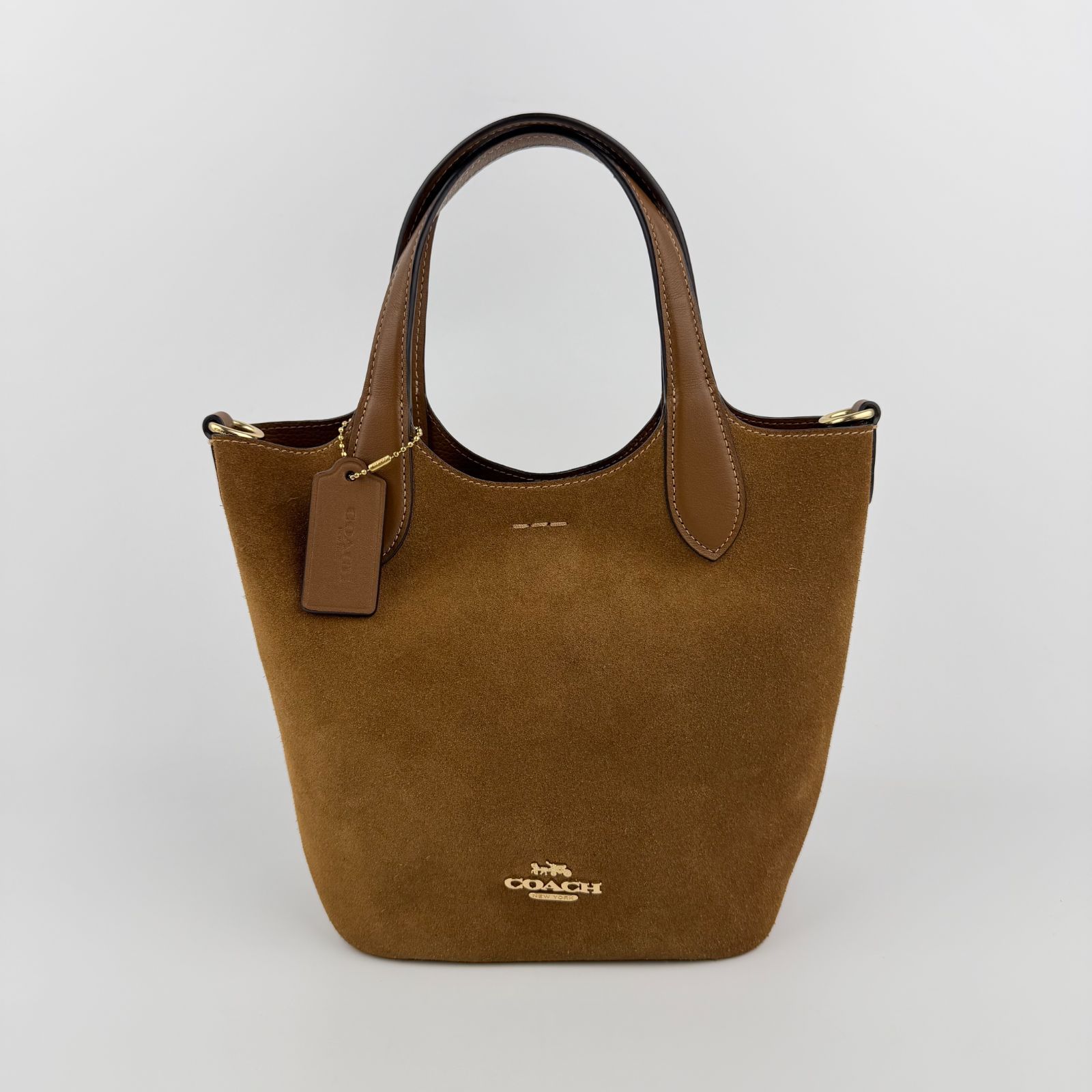 中古】COACH コーチ ハンドバッグ ブラウン スエード ヴィンテージ 