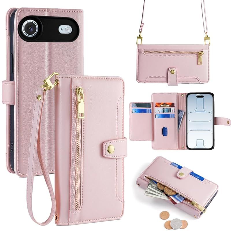 【新品】 Cacheluna 手帳型ケース ショルダーケース iphone 手帳型 ショルダーケース レザー for iPhone 17Air 斜め掛けと手持ちー スマートフォンケース 財布型 対応 アイフォン 肌触り良い 便利