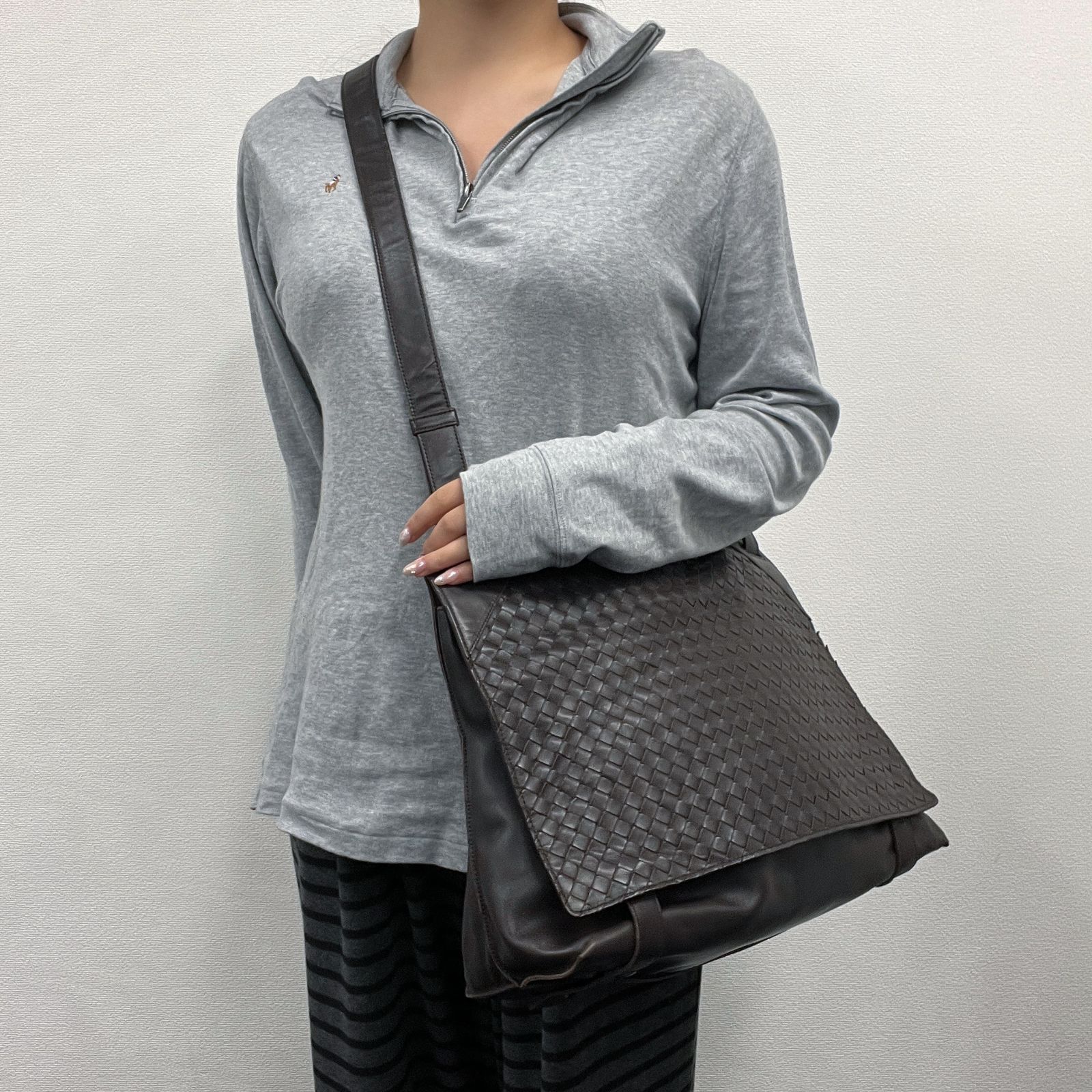 中古】Bottega Veneta ボッテガヴェネタ イントレチャート ショルダー 