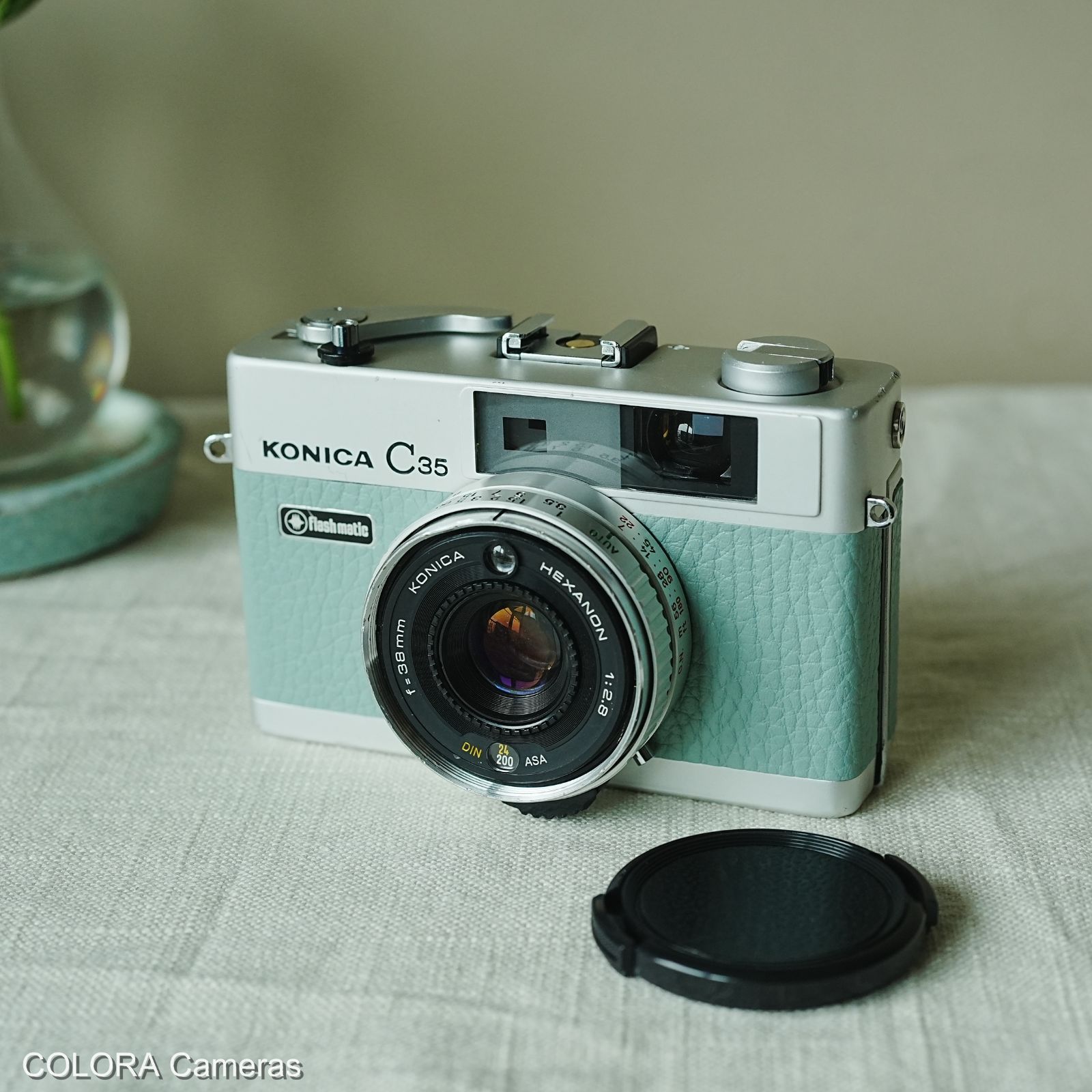 Konica C35 flash matic ターコイズブルー