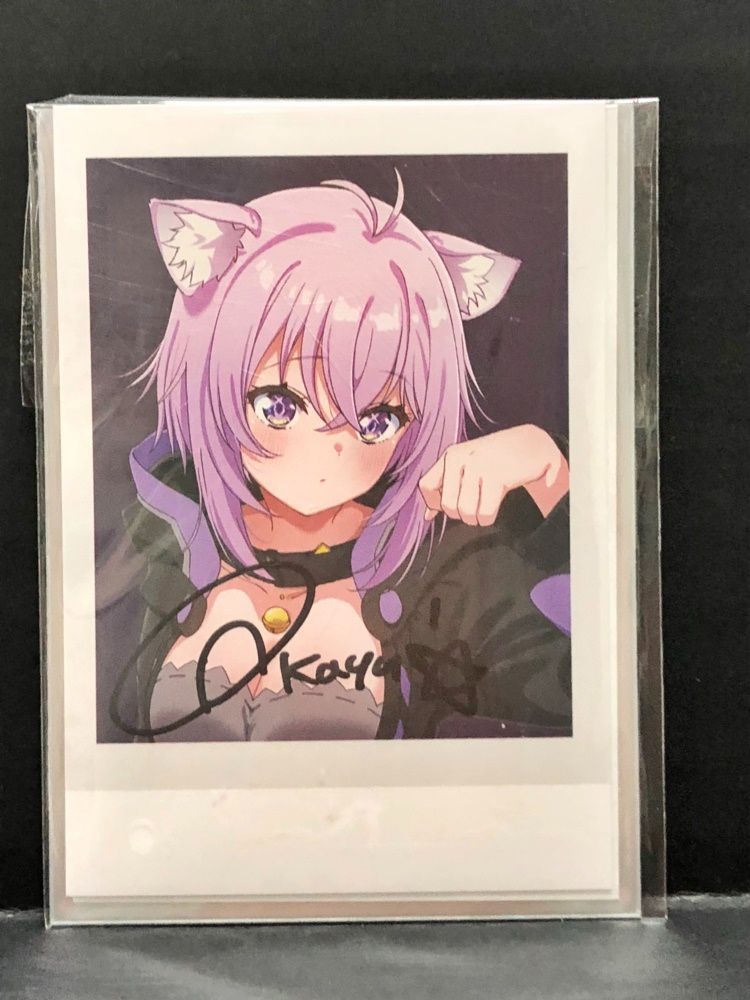 27.【未開封】猫又おかゆ 直筆サイン入り チェキ風ブロマイドカード