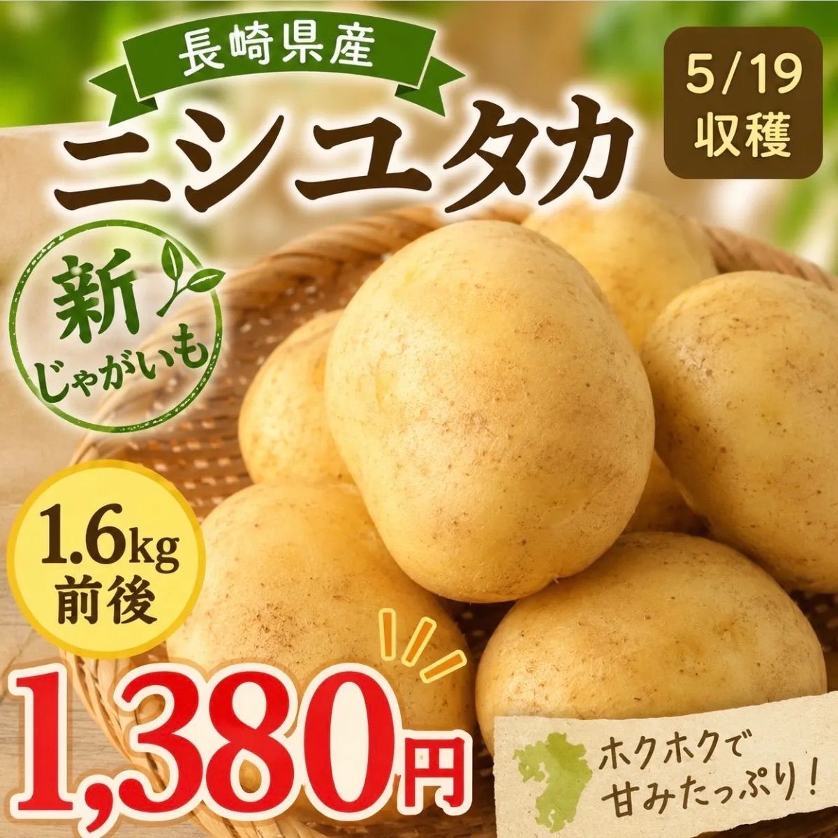 長崎県産 ニシユタカ新じゃが 1.6kg 農家直送 - メルカリ