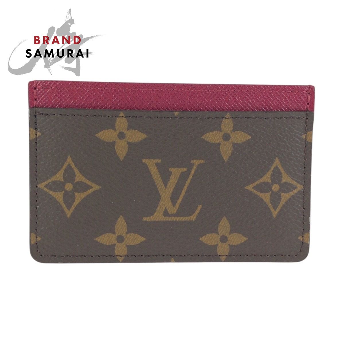 超美品 LOUIS VUITTON ルイヴィトン モノグラム ブラウン フューシャ PVC M60703 カードケース 名刺入れ パスケース レディース 602437【中古】