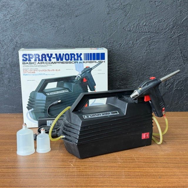 スプレーワーク ベーシック コンプレッサー 【中古】動作保証 TAMIYA タミヤ エアーブラシシステム エアーブラシ付き / 516963