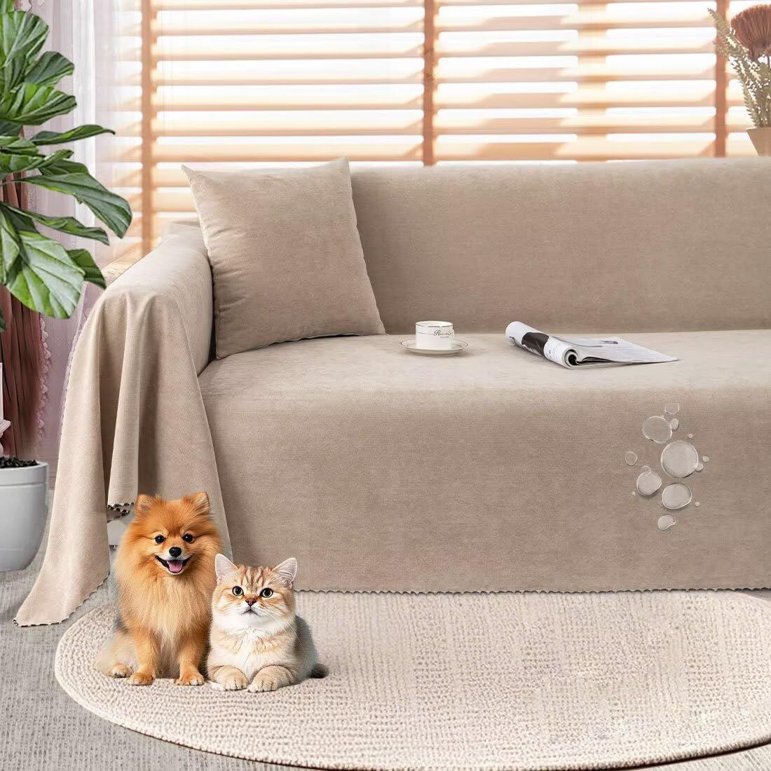 新品 OSONA ソファーカバー 防水 かけるだけ マルチカバー 長方形 大判 犬猫対策 3人掛け 肘付き 肘なし 撥水加工 毛髪不粘着 ソファーベッドカバー 北欧 おしゃれ 防水ソファーシーツ 犬猫用シート 傷防止 爪とぎ防止 保護カバー 防塵 汚れ防止 洗