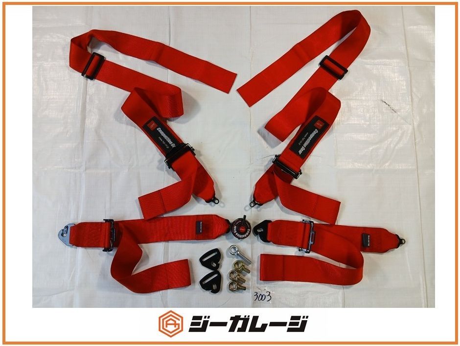 中古 HPI 4点式シートベルト ロータリーバックル レッド 2025年 Competition Gear FAI B-346.T / 98