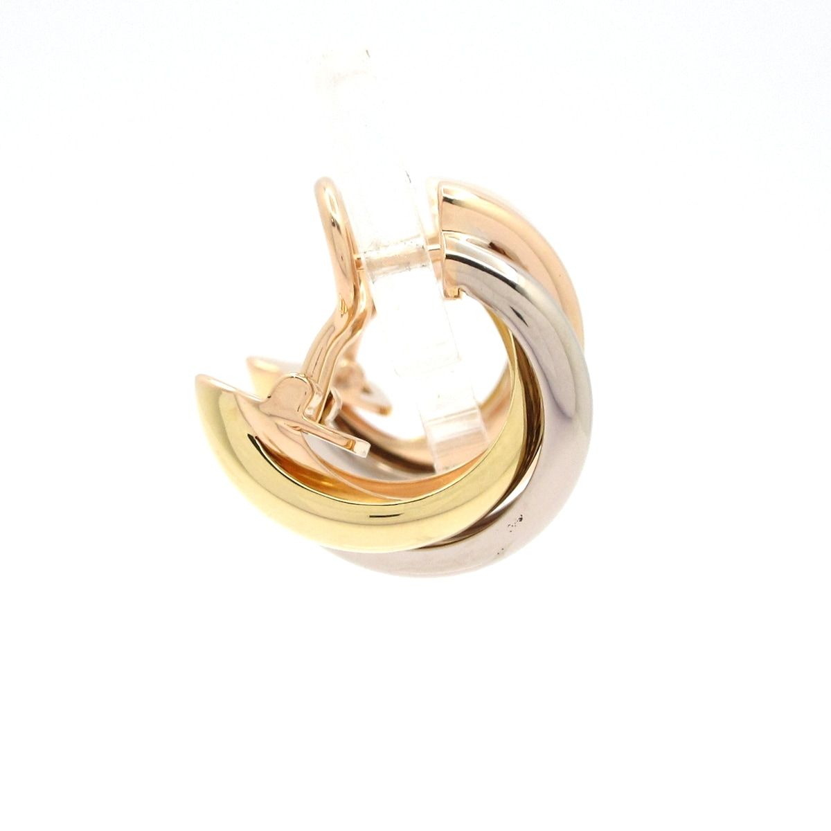 Cartier(カルティエ) ピアス美品 トリニティ K18スリーカラー クリップ 