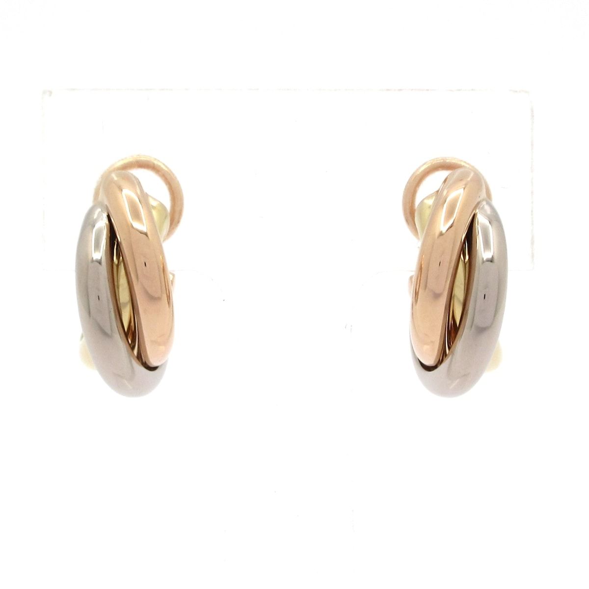 Cartier(カルティエ) ピアス美品 トリニティ K18スリーカラー クリップ 