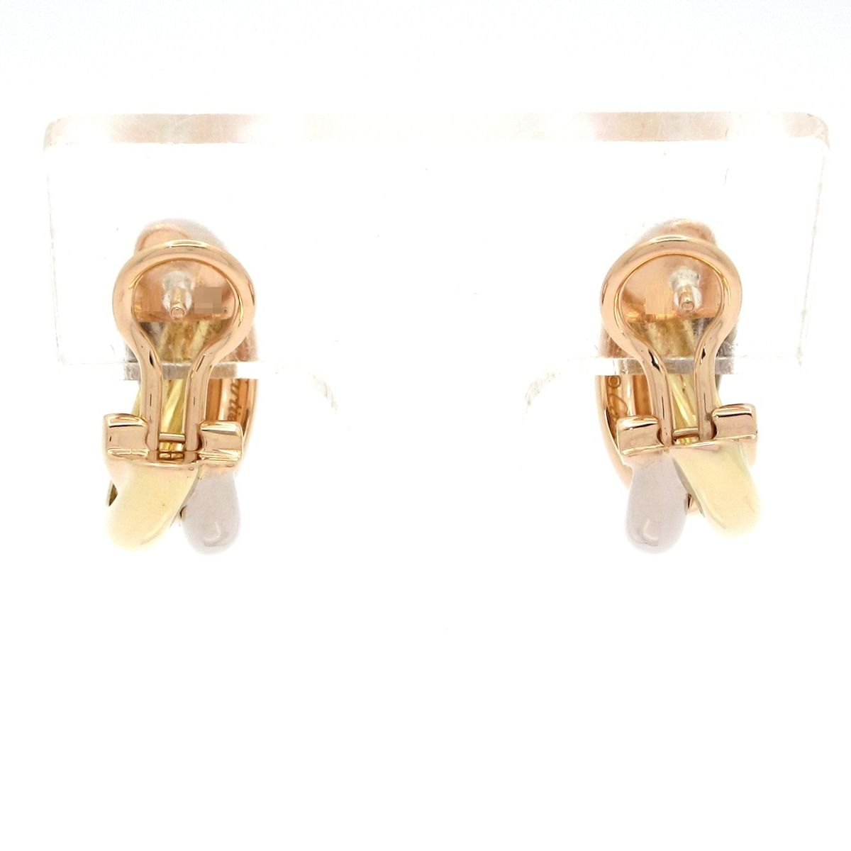 Cartier(カルティエ) ピアス美品 トリニティ K18スリーカラー クリップ 