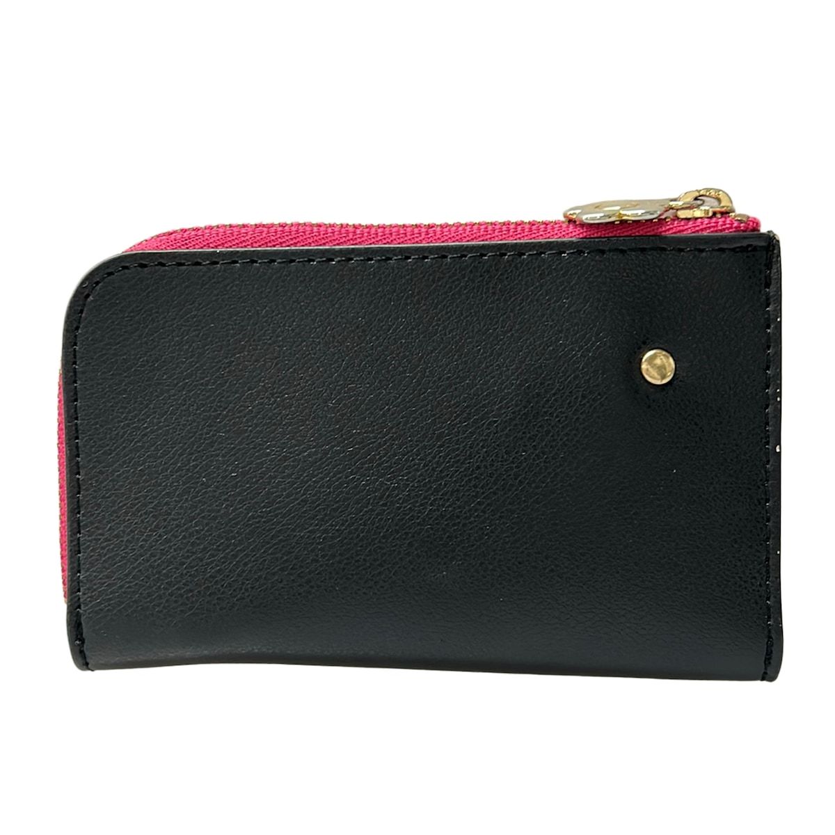MARY QUANT(マリークワント) コインケース美品 - 黒×ピンク L字 