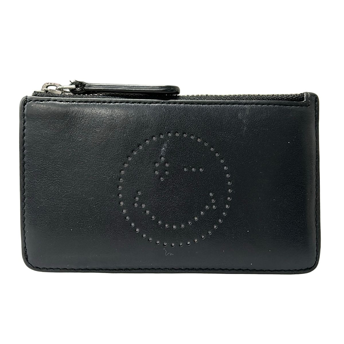 Anya Hindmarch(アニヤハインドマーチ) コインケース美品 - 黒 フラグメントケース レザー