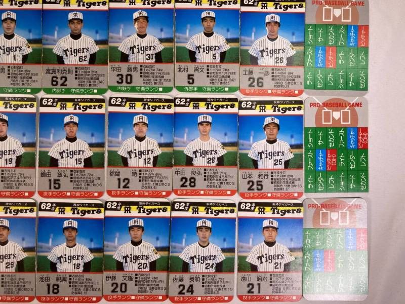 希少】タカラ プロ野球カードゲーム 阪神タイガース 昭和62年 32枚