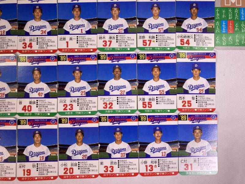 タカラプロ野球カードゲーム1989年度中日ドラゴンズ 希少】タカラ プロ野球カードゲーム 中日ドラゴンズ 1989年 30枚 落合