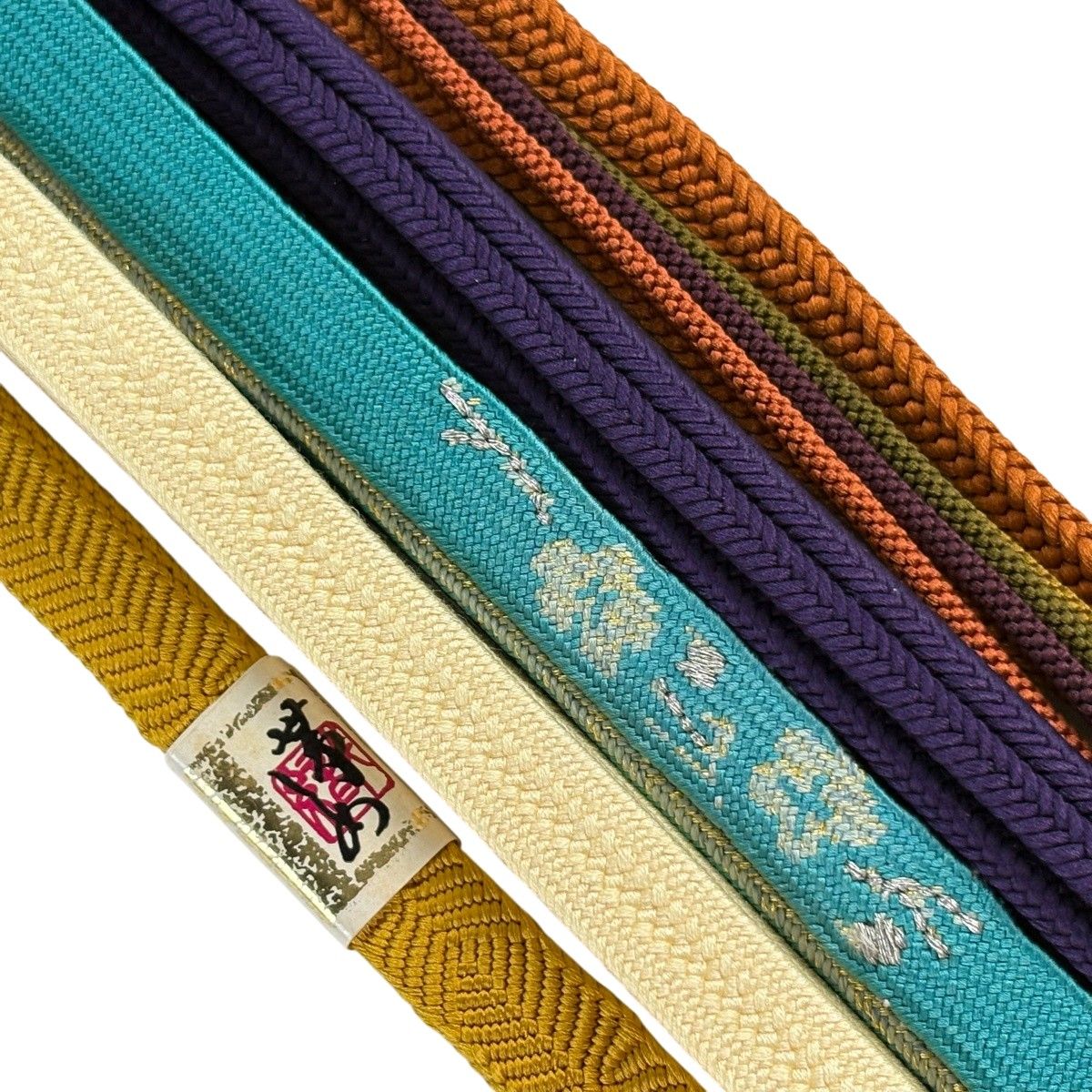 帯締め 優品 帯締め5本セット クリーム 正絹 和装小物 【中古】