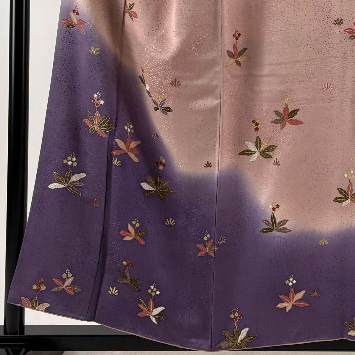 美品】 訪問着 身丈156cm 裄丈67.5cm L 袷 中村乃武夫 落款 草花 地紋