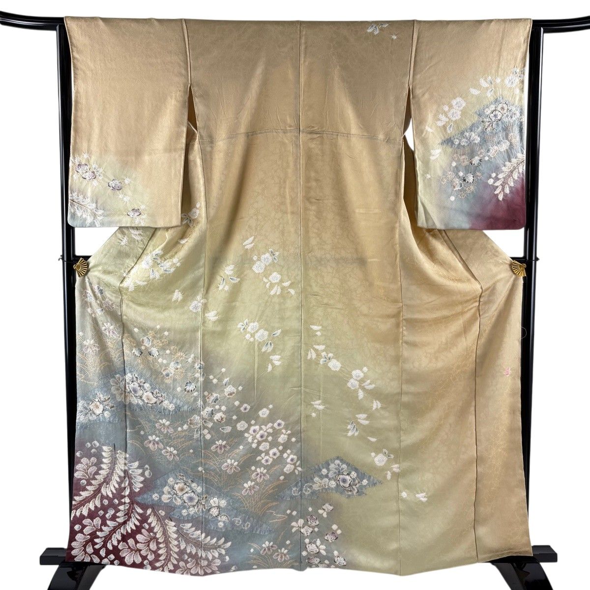 訪問着 身丈163.5cm 裄丈62cm S 袷 滝泰 落款 辻が花 ぼかし 金彩