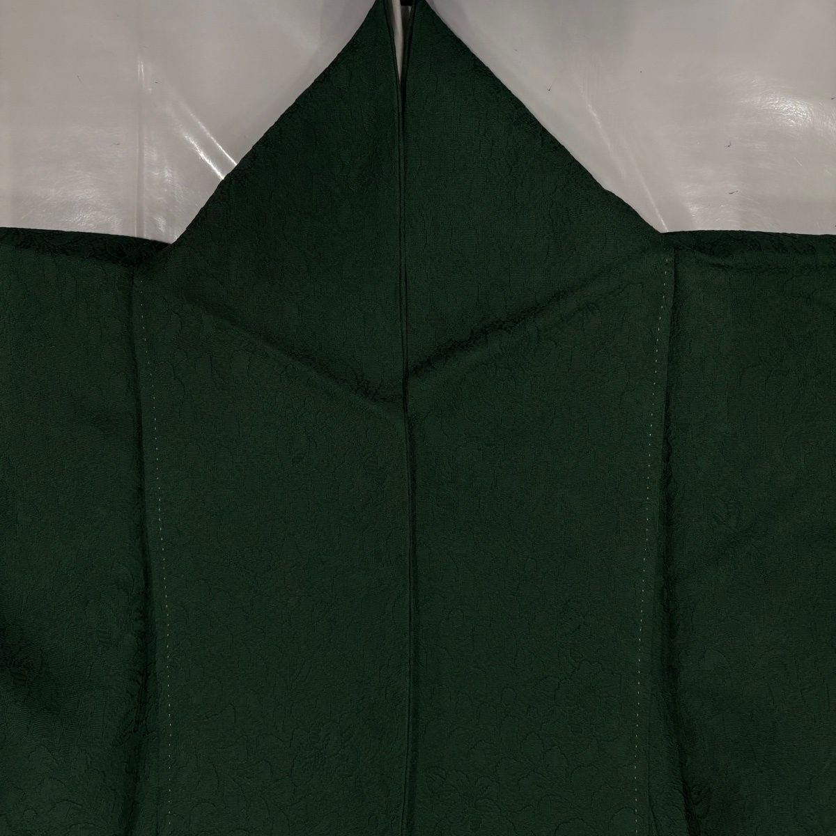 美品】 振袖 身丈160cm 裄丈66cm M 袷 地紋 緑 正絹 名品 【中古