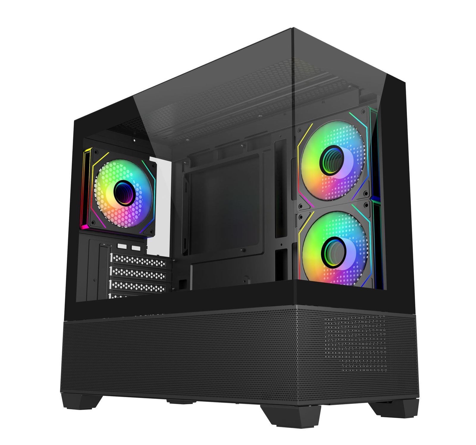 新品 Cooler Master Elite 490 270°オールガラスビュー 冷却性能をフルに引き出すコンパクトMicroATXケース ブラックモデル [E490-KHNN-S00]