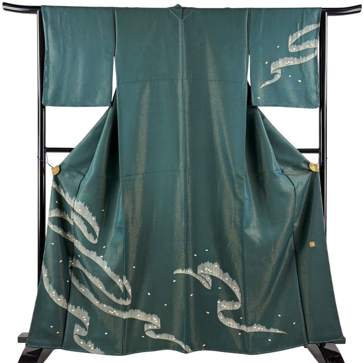 美品】 訪問着 身丈163.5cm 裄丈64cm M 袷 落款 桜の花びら 幾何学 金