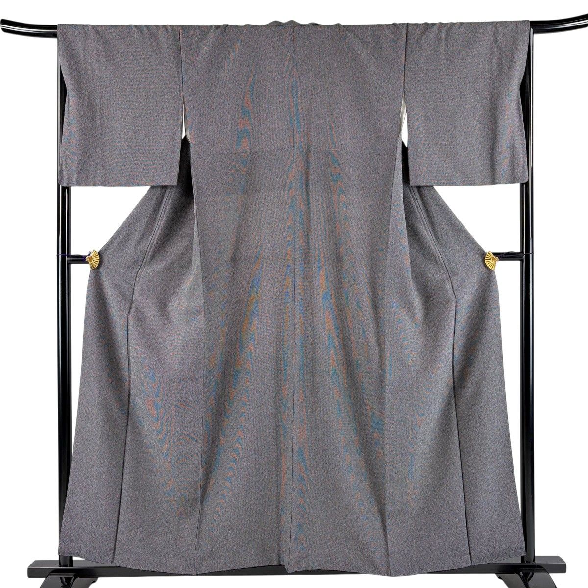 【美品】 江戸小紋 身丈156.5cm 裄丈67cm M 袷 角通し 黒灰 正絹 秀品 【中古】