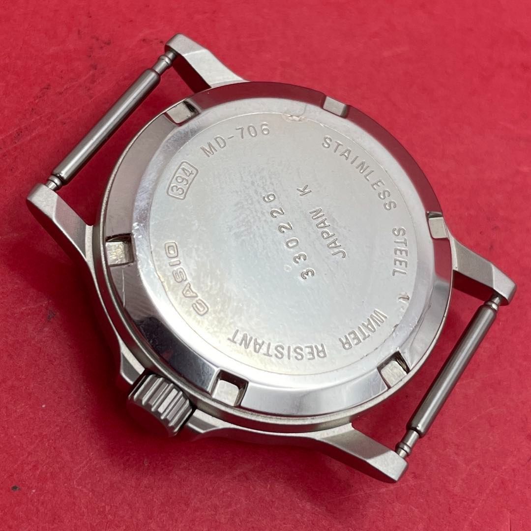 CASIO MD-706 黒文字盤 ミリタリーウォッチフェイス カシオ QZクォーツ