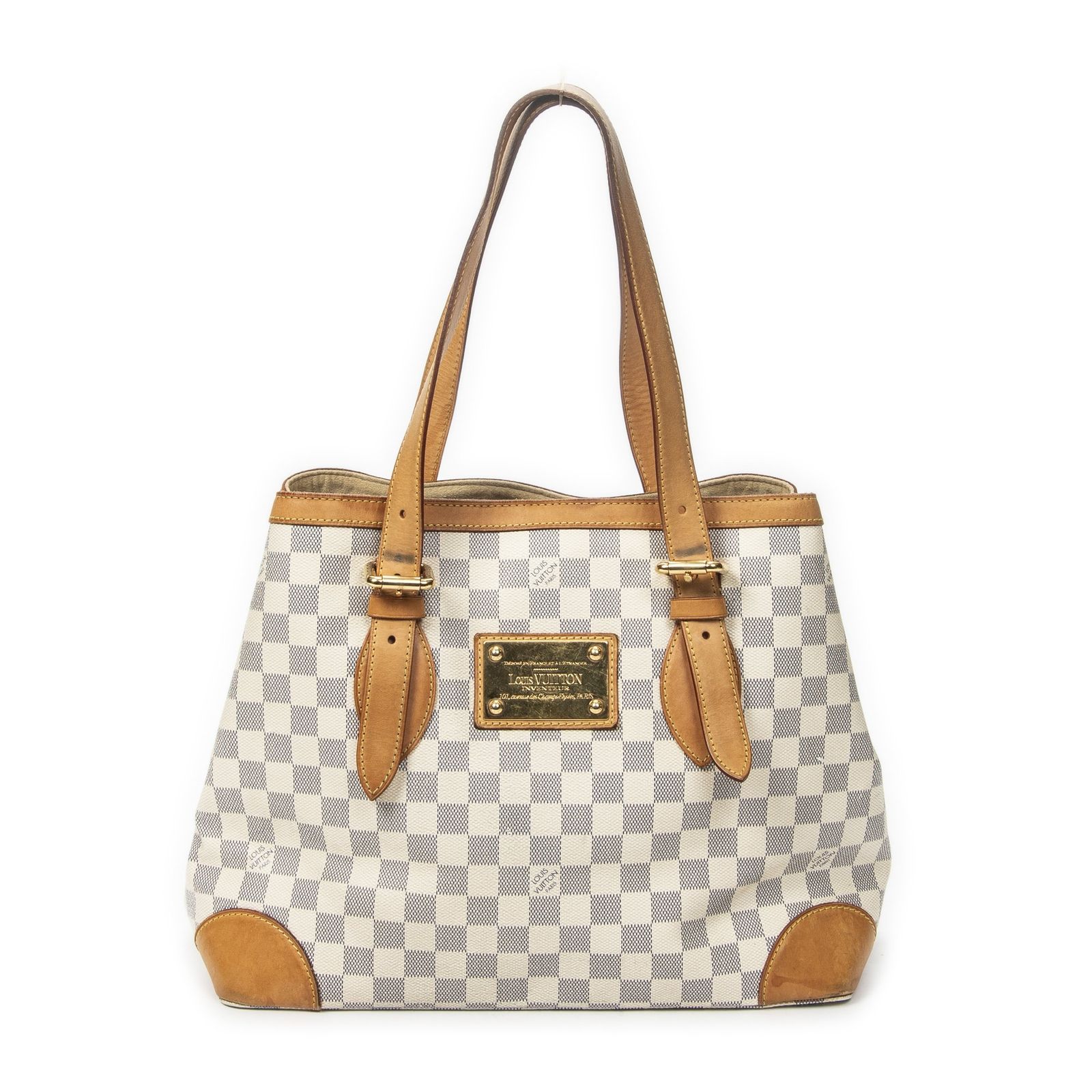 [中古] LOUIS VUITTON ルイヴィトンハムステッドアイボリーダミエ アズールAB