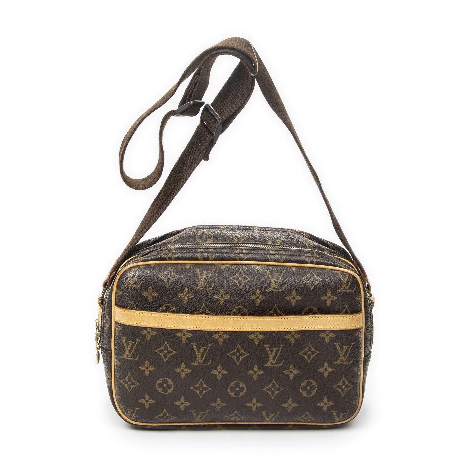 [中古] LOUIS VUITTON ルイヴィトンリポーター茶色モノグラムキャンバスAB