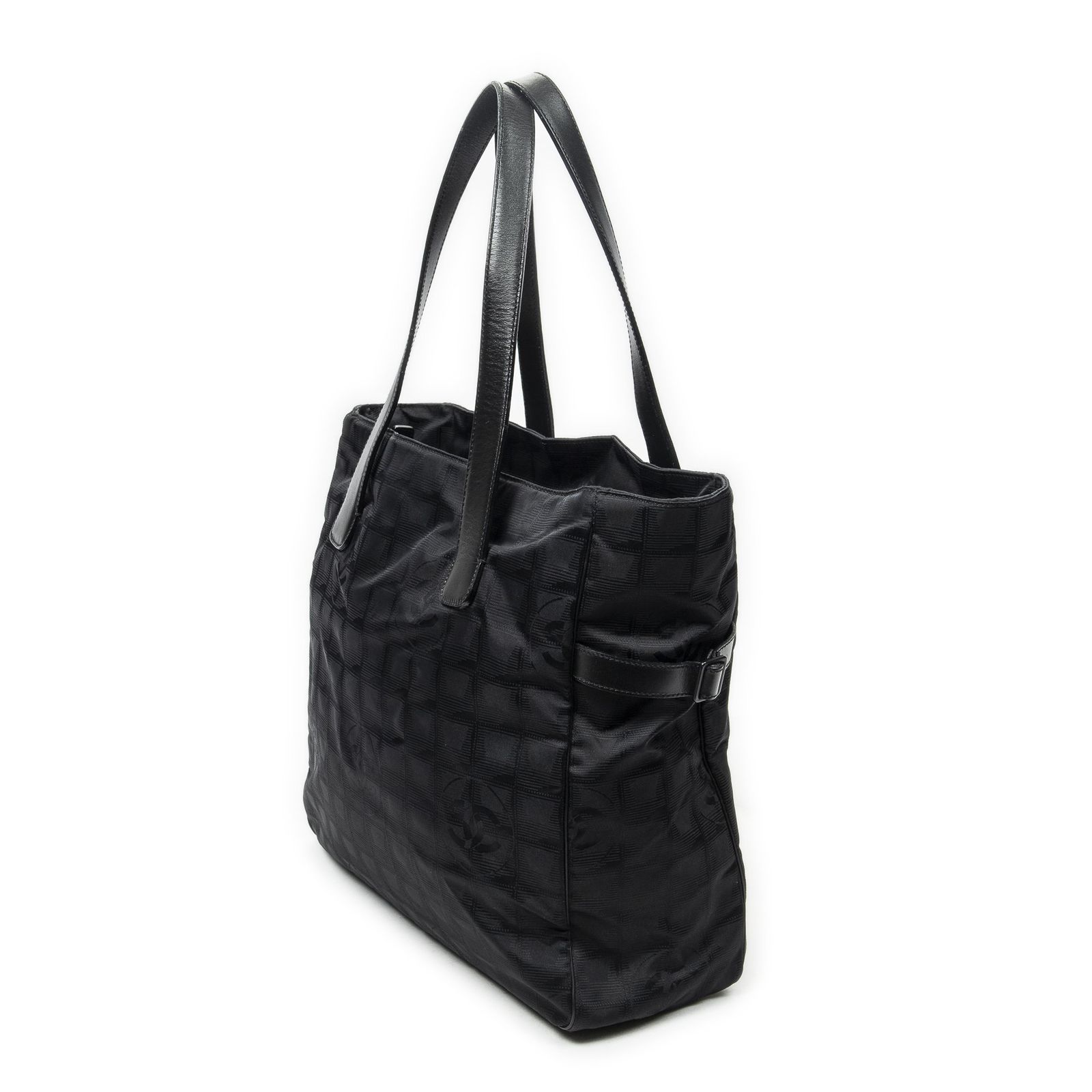 中古] CHANEL シャネル大型ニュー トラベルライン トート黒トラベル 