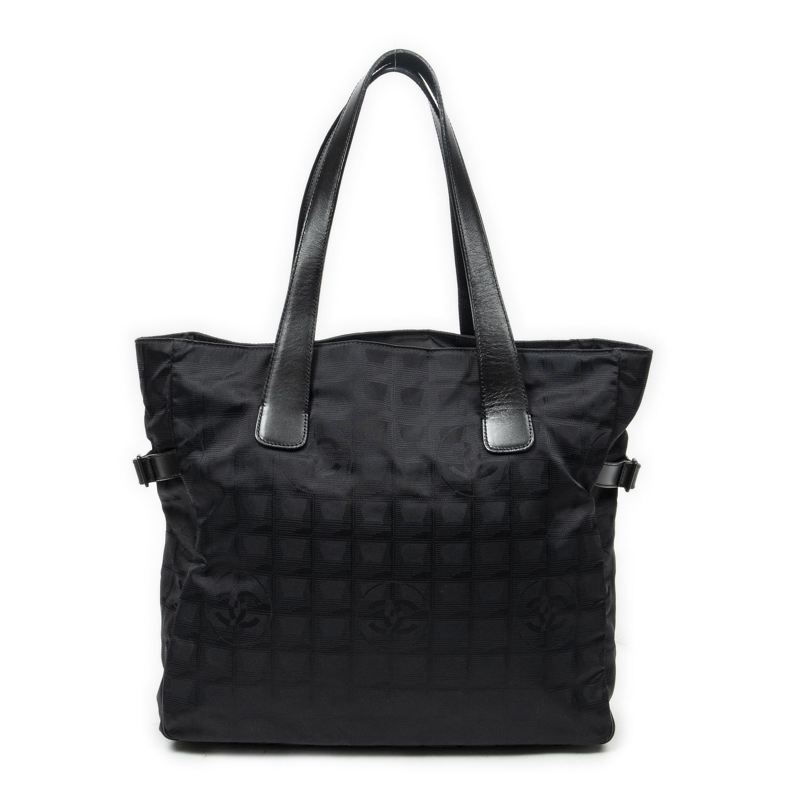 中古] CHANEL シャネル大型ニュー トラベルライン トート黒トラベル