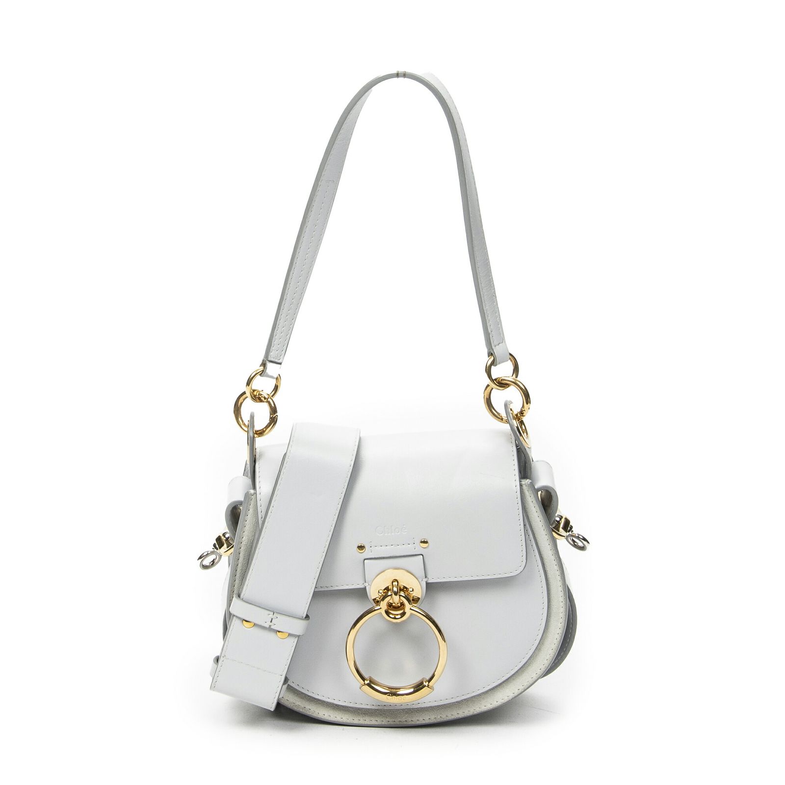 [中古] CHLOE クロエスモールテス水色スムースカーフスキンレザーA