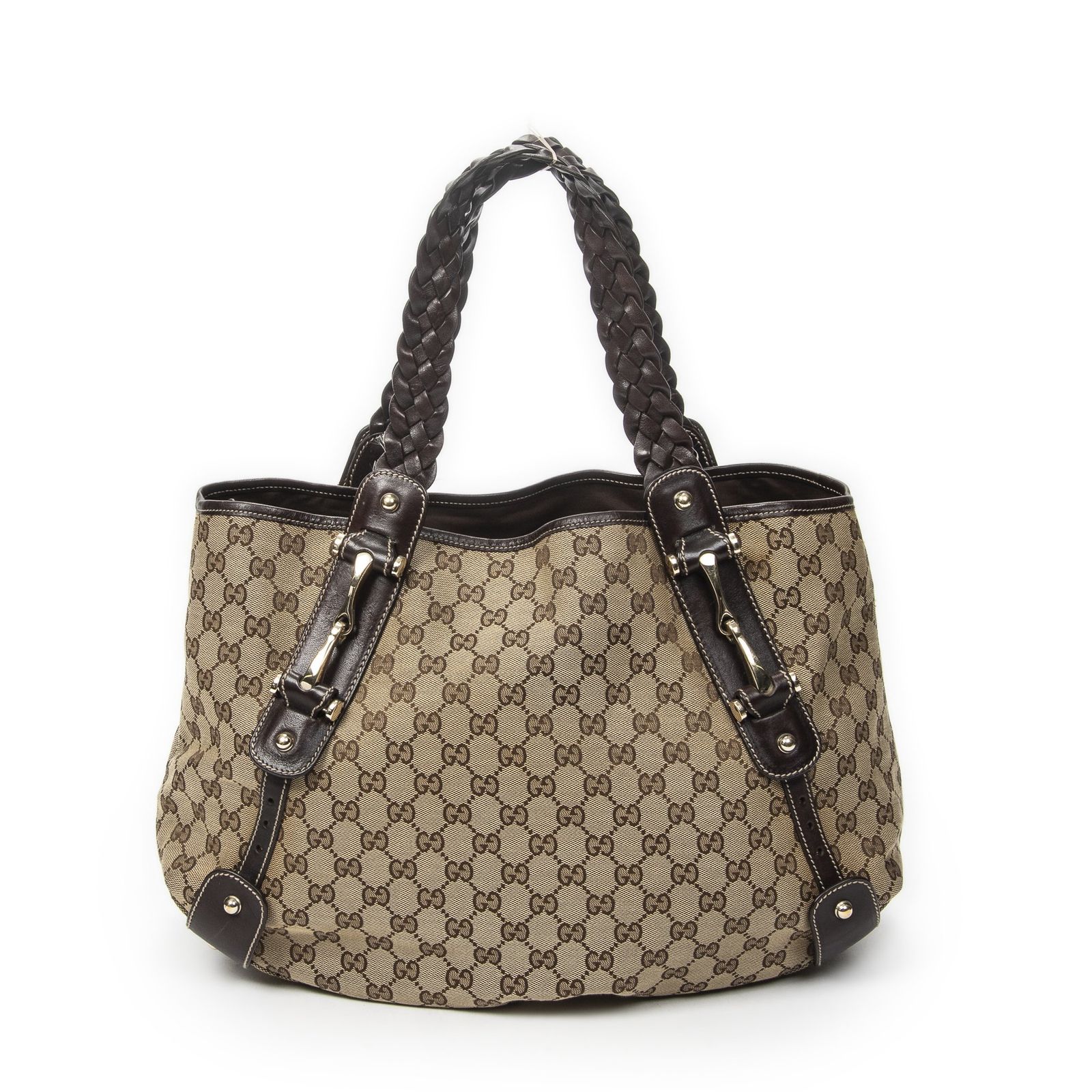 [中古] GUCCI グッチミディアム ペラムダークブラウン/ベージュGGキャンバスA