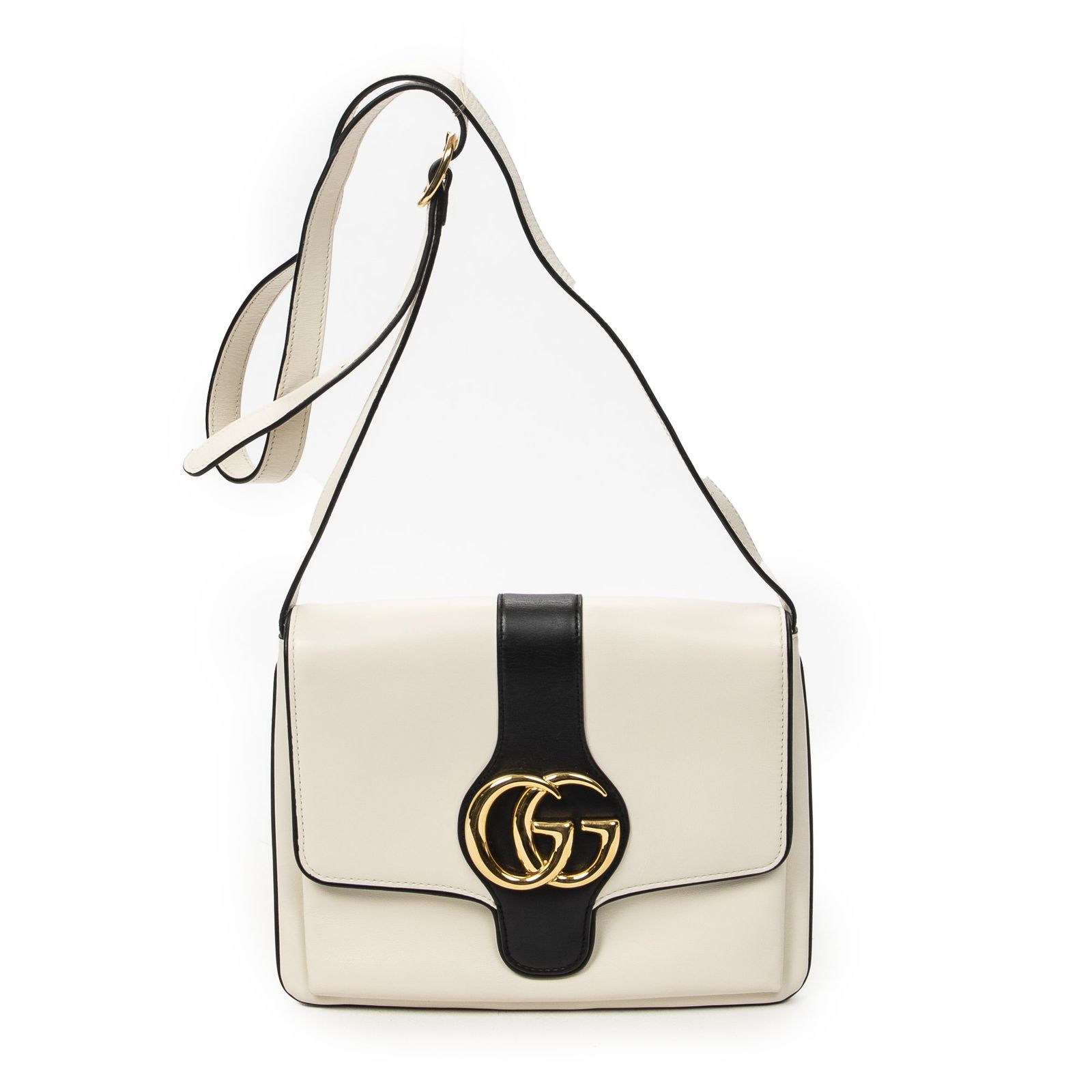 [中古] GUCCI グッチミディアム アルリ クロスボディアイボリー、黒カーフスキンレザーA