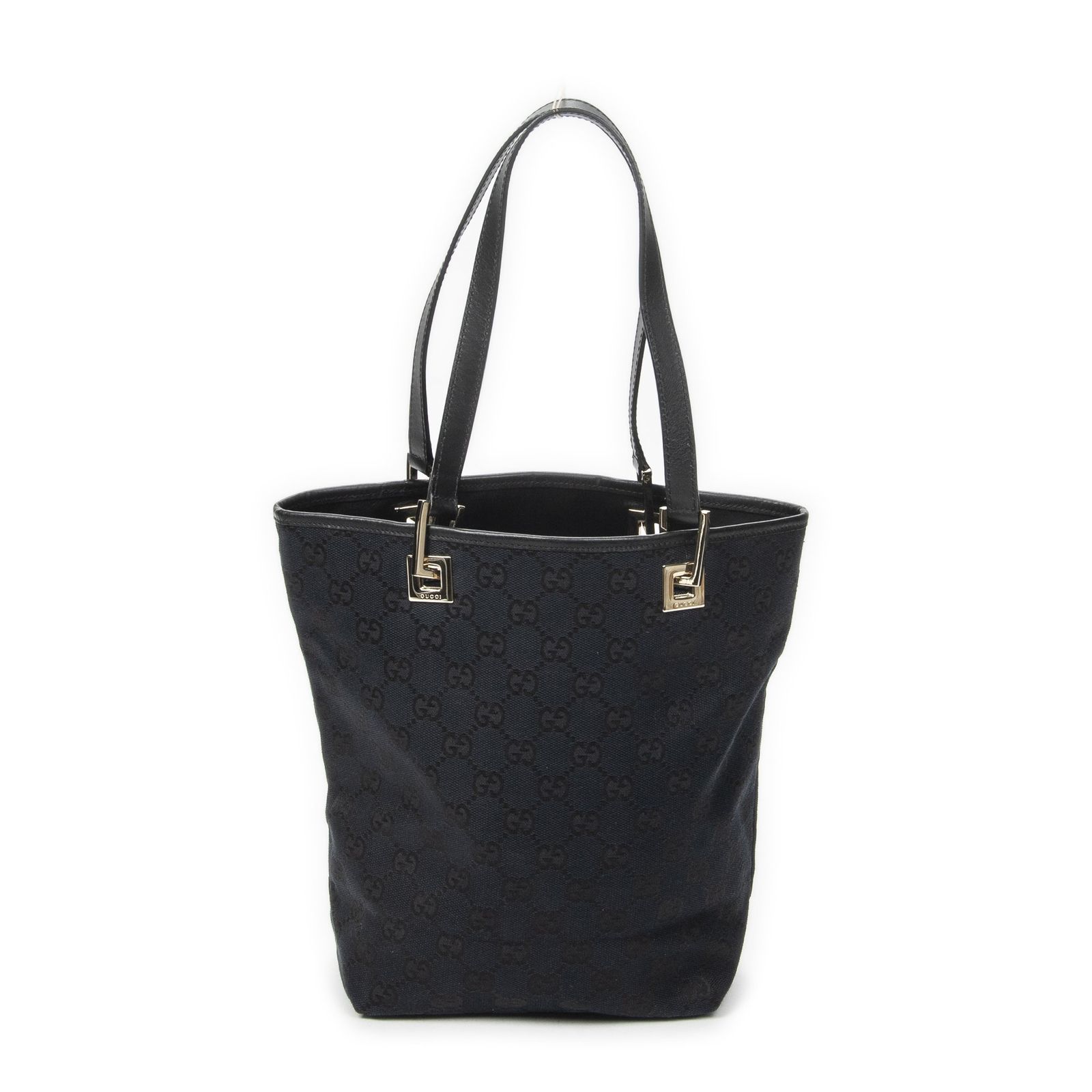 [中古] GUCCI グッチスモール バケット トート黒GGキャンバスA