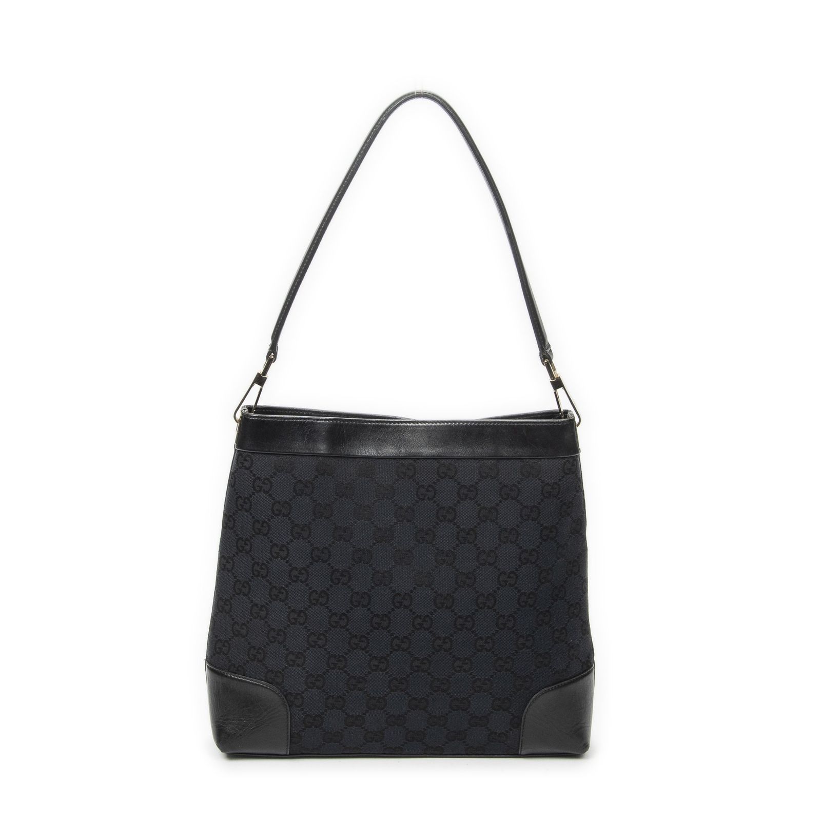 [中古] GUCCI グッチショルダーホーボー黒GGキャンバスA