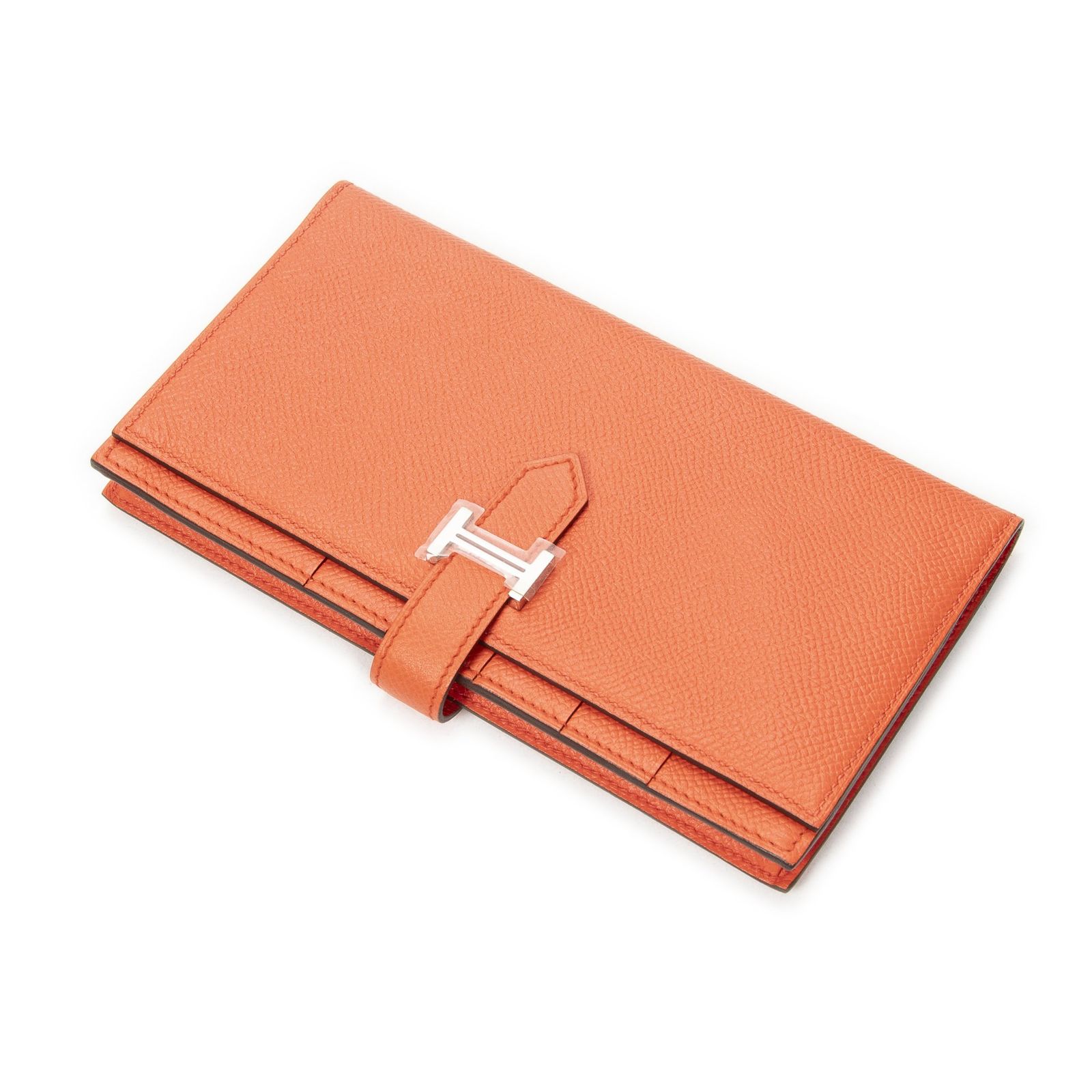 [中古] HERMES エルメスベアン ウォレットルージュ トマテエプソムレザーA