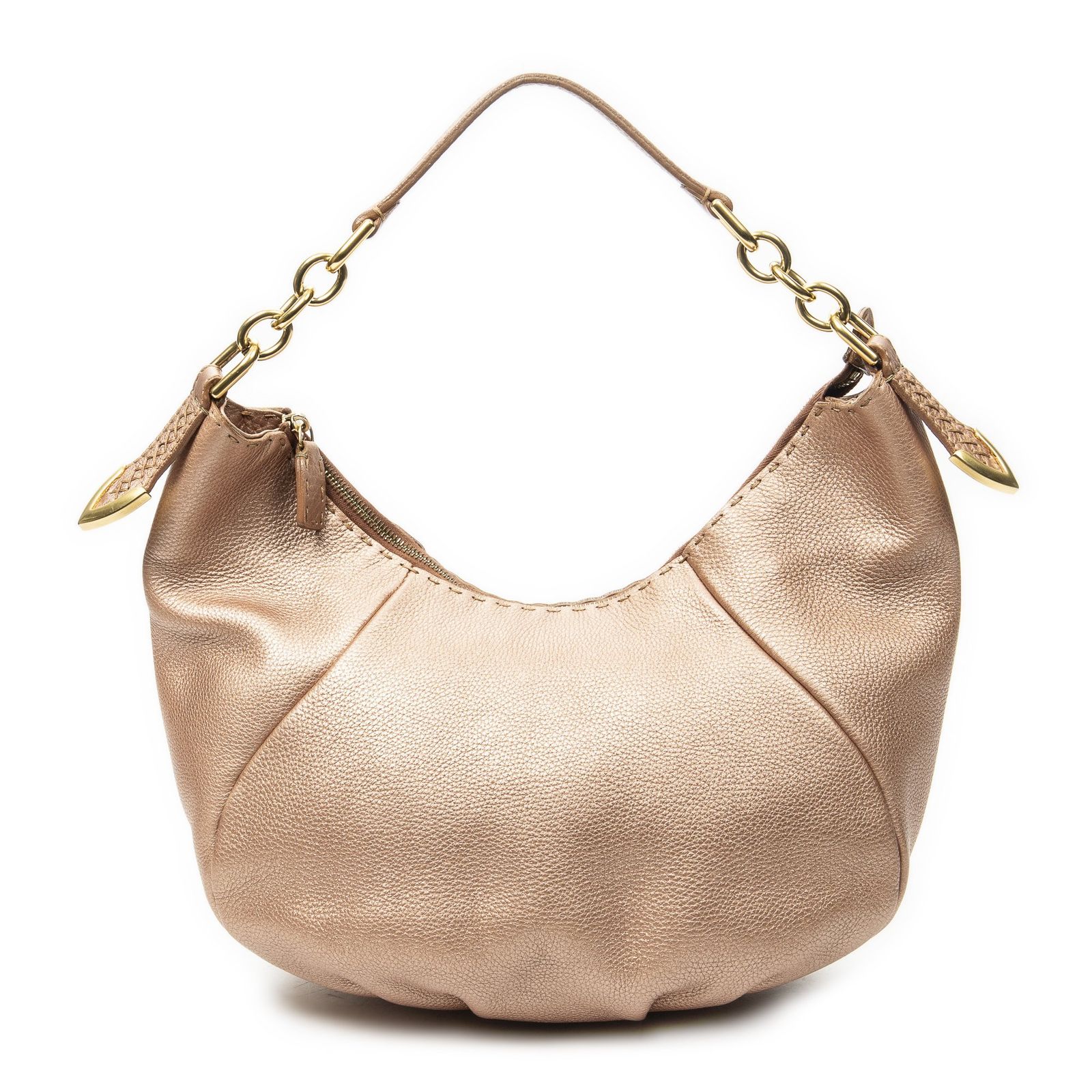 [中古] FENDI フェンディセレリア チェーン ホーボ バッグピンクセレリアレザーA