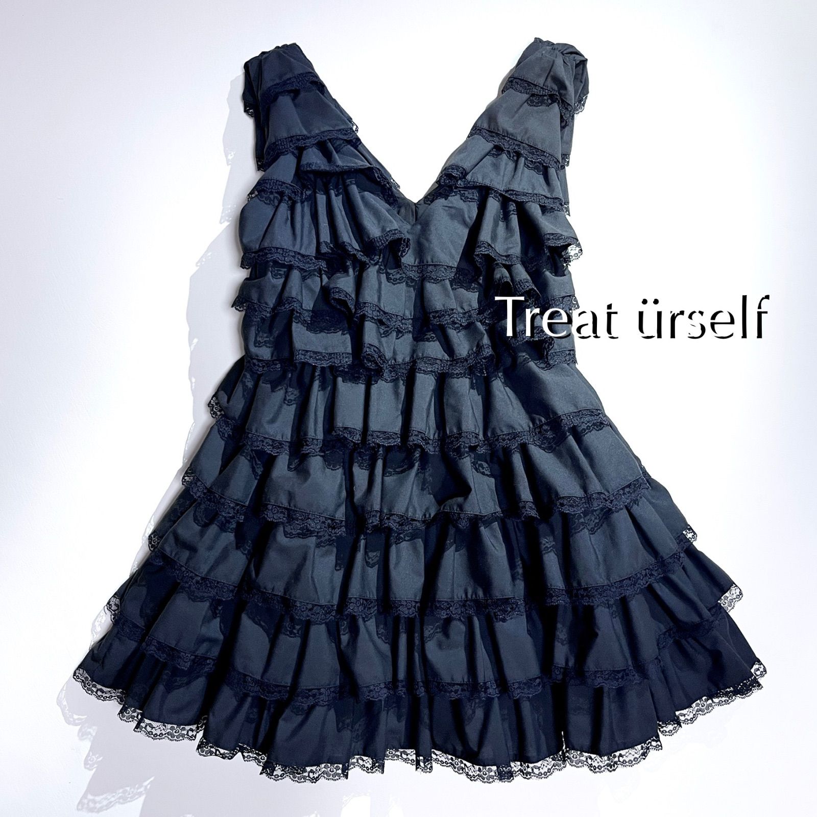 kU58 希少 Treat ürself angel wings mini dress ティアード フリル 