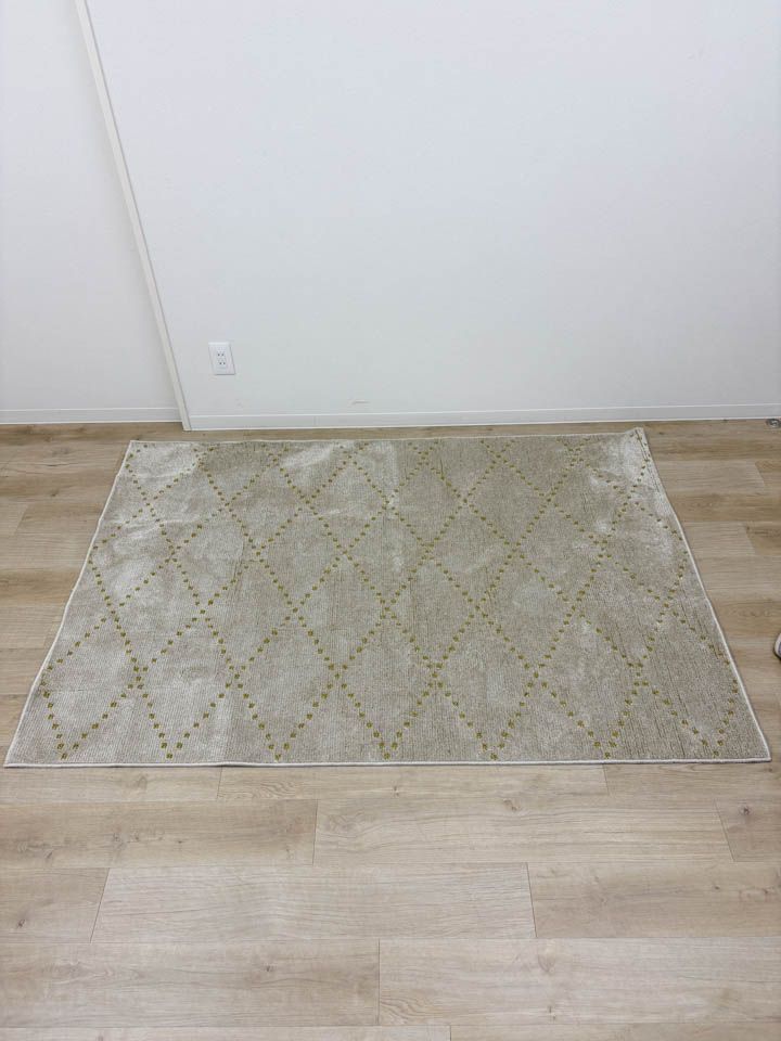 【展示品】定価3.6万 スミノエ ポント ラグ 130×185cm ベージュ マット ラグマット カーペット 個人未使用【送料無料】