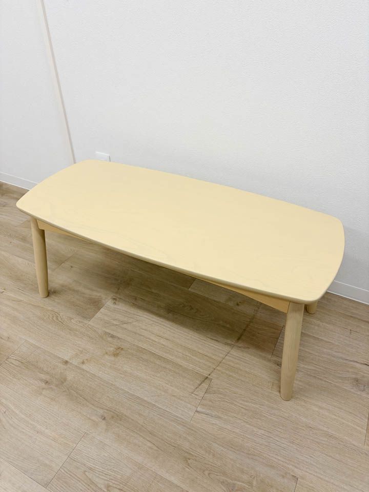 【展示品】定価34,100円 桜屋工業 CHERRY ローテーブル 幅100cm ホワイトアッシュ 個人未使用【送料無料】