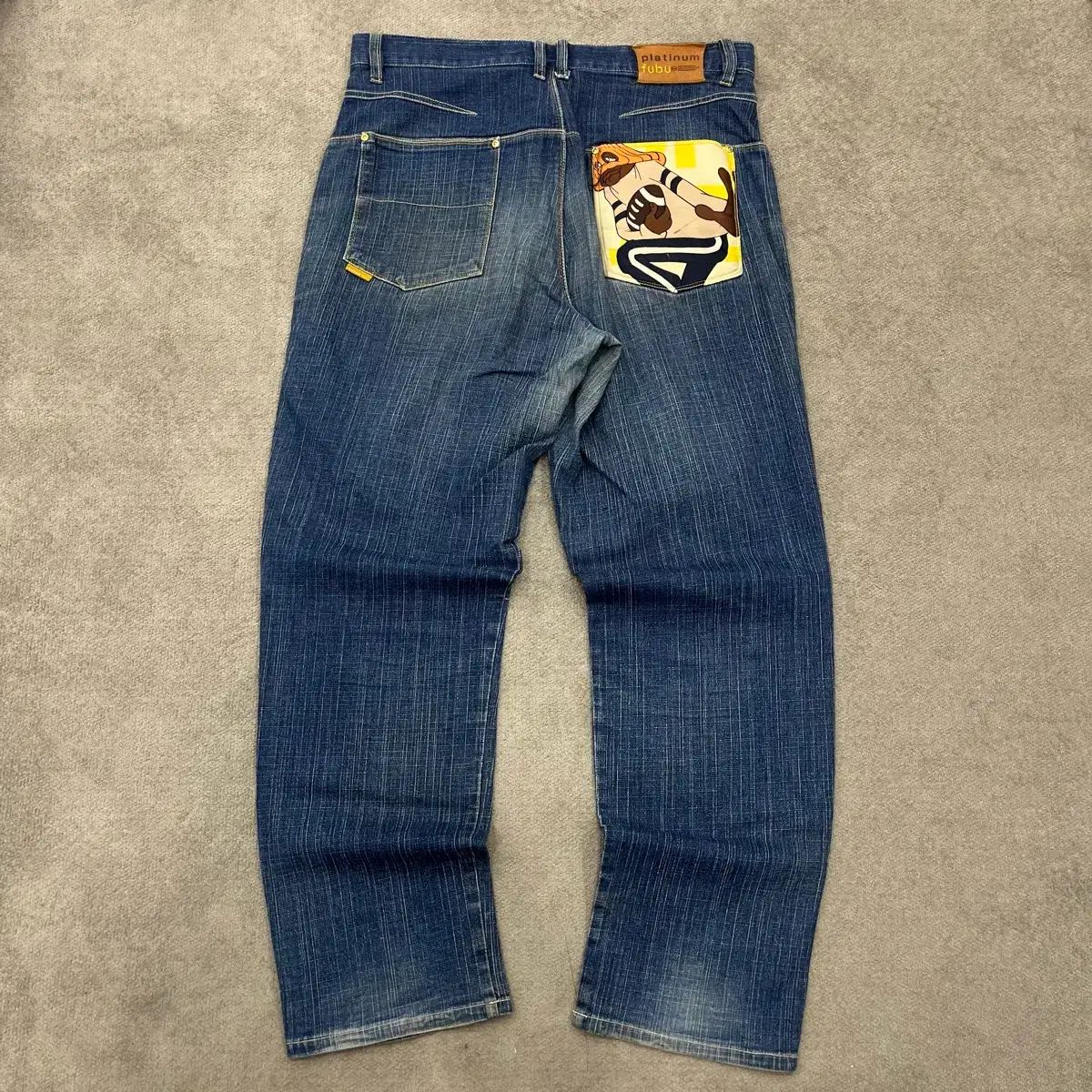 00s ヒップホップ 0 FUBU(フブ) オールドスクール バギー プラチナ 
