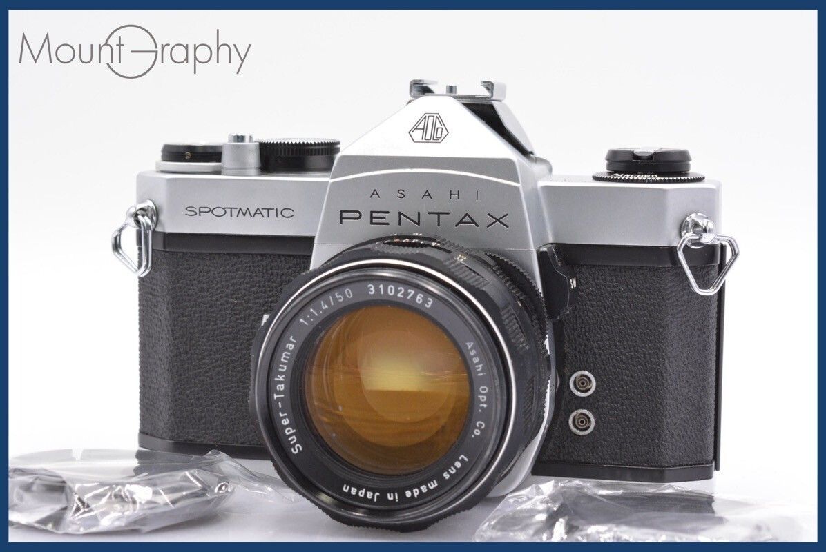 難あり ペンタックス PENTAX SP SPOTMATIC + PENTAX Super-TAKUMAR 50mm F1.4 前キャップ&レンズフィルター付 同梱無料 #mj2063