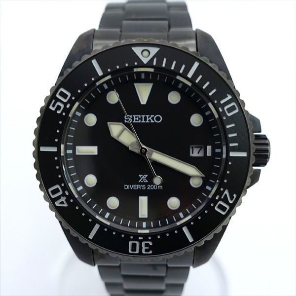SEIKO / セイコー ◆プロスペックス ダイバースキューバ ソーラー メンズ腕時計 ブラック SBDJ065 V157-00A0【メンズ/ウォッチ】 【中古】