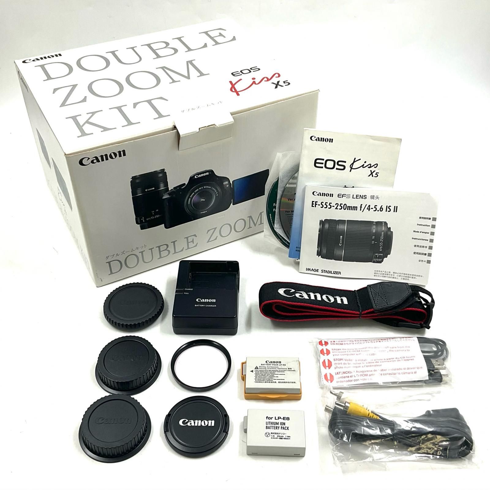 最速発送】Canon デジタル一眼 EOS Kiss X5 ダブルズームキット 