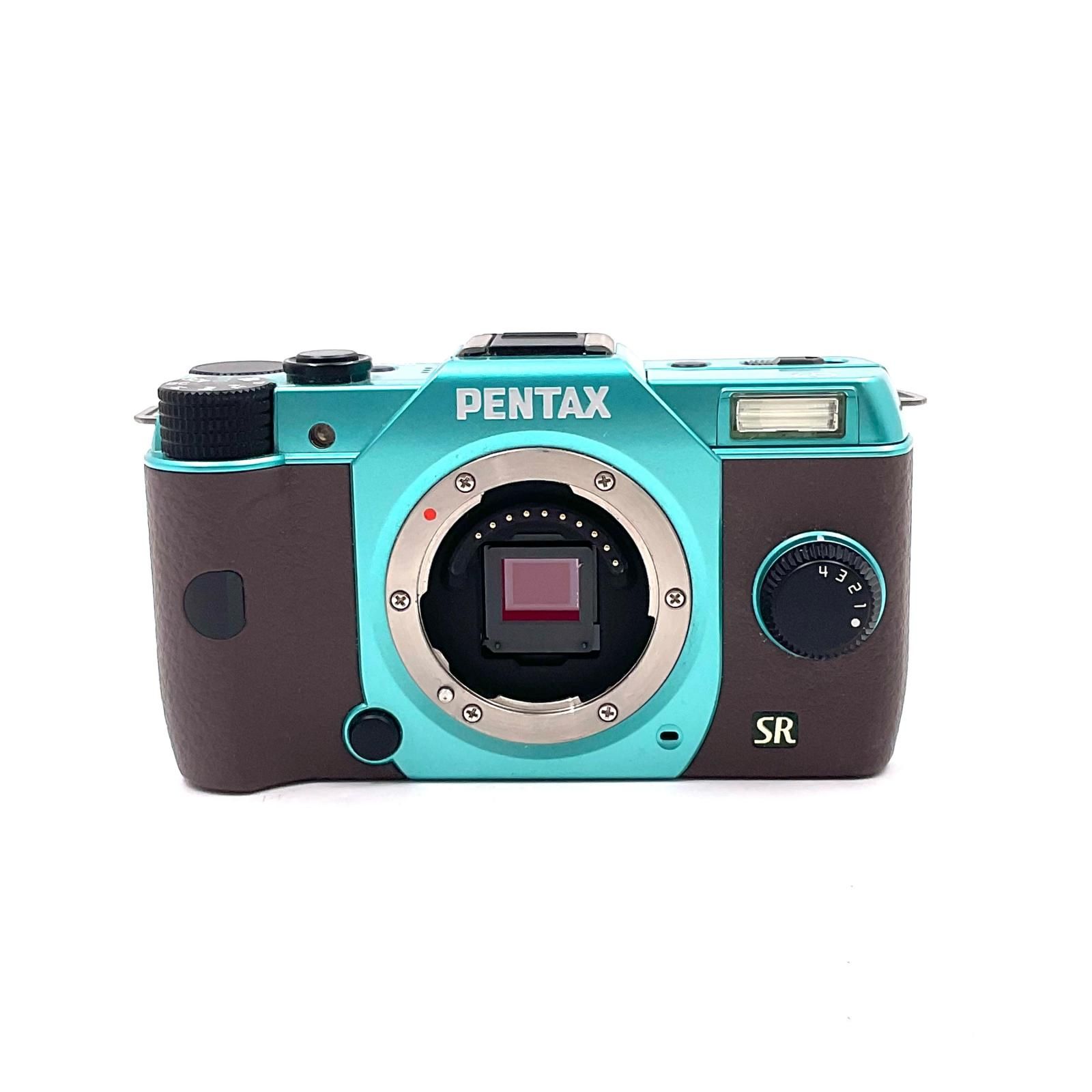 【最速発送】PENTAX デジタル一眼 Q7 ボディ サファイアブルー/ブラウン【難有】