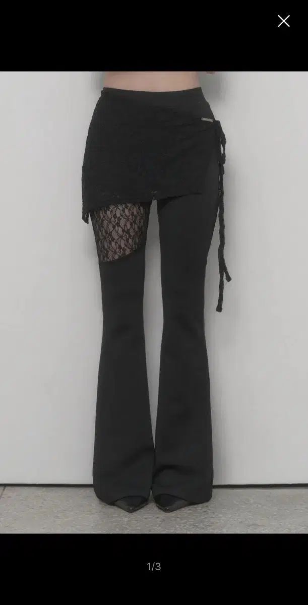 エトオソメ ブーツカット パンツ See Through Lace Bootcut