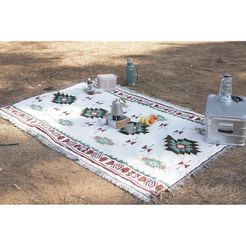 Peel Forest テントパッド キャンプ用品 ネイティブ柄 お座敷スタイル,ブランケット,レジャーシート, 大判160X260cm